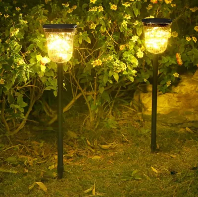 Solar Lights Outdoor Garden, Solar Outdoor Lights 40lm Waterproof Auto on/off Solar Pathway Lights Outdoor Powered Landscape Lighting for Walkway, Yard, Patio,